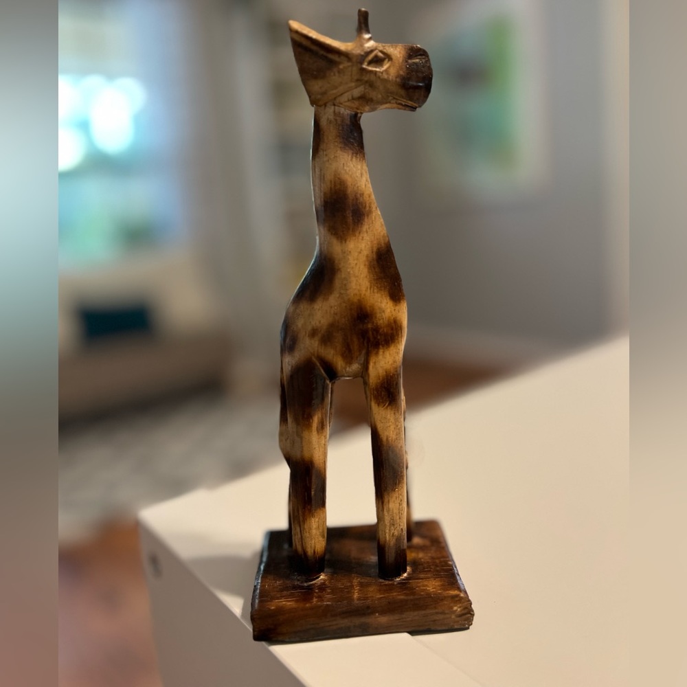 🌟Wooden bamboo giraffe 9” tall